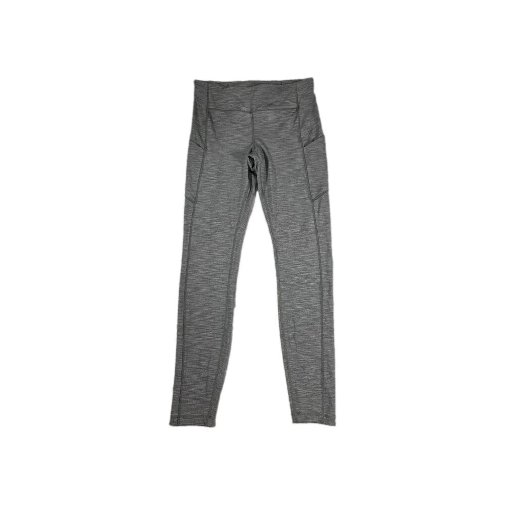 Lululemon Womens Sz 8 Leggings Speed Up Tight 28" Heathered Gray Pockets C12-85